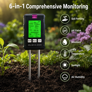 Medidor de Suelo 6 en 1, Medidor de EC del Suelo, Herramienta Digital para Analizar el Suelo de Plantas, Flores, Frutas y Cultivos - Product Image 1