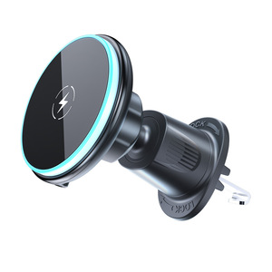 Support magnétique pour téléphone de voiture Qi2, charge rapide sans fil 15W, fixation sur grille d'aération avec lumière LED pour smartphone - Product Image 5