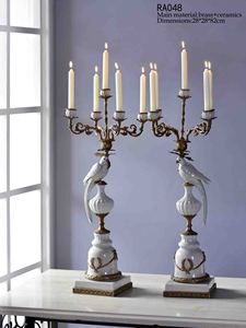 Chandelier en cuivre pur de style européen Evelyn, directement de l'usine, ornement en <span class=keywords><strong>porcelaine</strong></span> bleue et blanche, chandelier classique en cuivre - Product Image 5