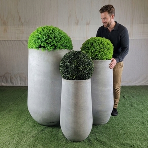 Grands pots à <span class=keywords><strong>fleurs</strong></span> modernes européens en fibre <span class=keywords><strong>de</strong></span> verre et en argile pour l'extérieur, avec trou <span class=keywords><strong>de</strong></span> drainage, durables et écologiques pour la maison et le jardin - Product Image 4