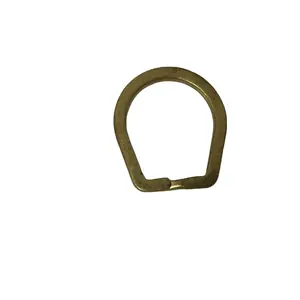 Custom logo brand name engraved flat U split key ring in solid brass