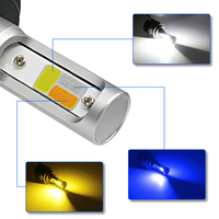 Phare de voiture LED H4 H7 à intensité variable 4 couleurs Flash Strobe Ampoule automobile 6000K 8000K 4300K Blanc Bleu Ambre Lampe antibrouillard Ampoules