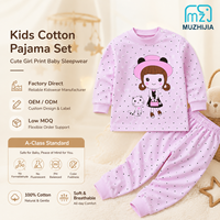 Ensemble de pyjama 100 % coton pour enfants, motif à pois mignon pour filles, vêtements de nuit pour bébés et tout-petits, pyjamas de classe A pour tout-petits, étiquette privée OEM personnalisée