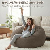Sillón Moderno Tipo Puff Caterpillar con Funda Extraíble y Lavable, de Pana Suave, con Gran Espacio de Almacenamiento para Juguetes, Ideal para Niños