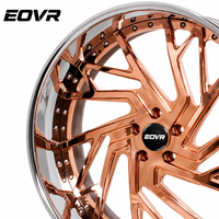 Ruedas EVOR Forjadas Personalizadas de 2 Piezas, 18 20 22 24 26 28 Pulgadas, Cóncavas Profundas, Aleación OEM, 5x127 5x120 5x114.3 5x130 5x112, Cromadas y Pulimentadas