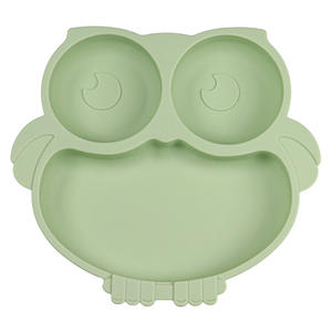 <strong>Owl</strong> Shape Custom Silicone Baby Kids Feeding Dinner <strong>Plates</strong> Set Dishwasher Safe Children Tableware Kitchen Service - Product Image 2