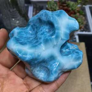 Pietre Curative di Cristallo Naturale all'Ingrosso, <span class=keywords><strong>Larimar</strong></span> Blu a Forma Libera per Decorazione - Product Image 3