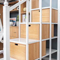 Lit de dortoir moderne en métal avec bureau intégré, lit mezzanine pour hôtel, bureau et école, mobilier polyvalent pour appartement et bâtiment