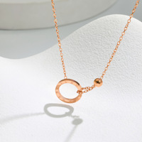 Collier minimaliste en acier inoxydable doré, petit anneau romain, pour clavicule, ne ternit pas, vente en gros, pour femmes