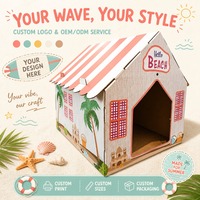 Casa Rascador para Gatos Moderna y Ecológica al por Mayor, Casa para Gatos de Cartón Corrugado con Impresión Personalizada, Fácil de Montar, para Interiores