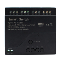 Fonctionne avec le commutateur intelligent Wifi Tuya 4CH 85-250v sans USB, télécommande RF433 APP, relais 4 canaux, compatible avec Alexa Google Home
