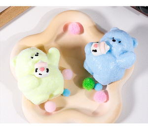 ตุ๊กตาหมีบีบเล่นนุ่มนิ่มน่ารักแบบใหม่ - ของขวัญบรรเทาความเครียดสุดน่ารักสำหรับเด็ก ผู้ใหญ่ ของตกแต่งโต๊ะทำงาน ของชำร่วยงานปาร์ตี้ ช่วยคลายความวิตกกังวล - Product Image 1