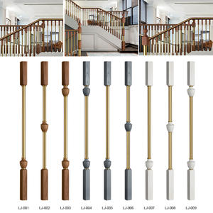 יוקרה מינימליסטי בסגנון עץ עץ נחושת עץ מדרגות מדרגות מדרגות מדרגות מדרגות מדרגות מדרגות מדרגות מרובעות באסטר עבור viilla - Product Image 2