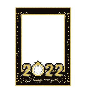 2022 счастливого Нового года идея Забавный Новый год селфи Бут фото реквизит для фотографии Рамка для счастливого Нового года партия украшения