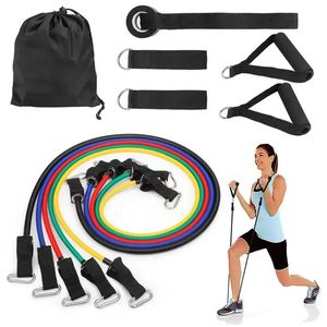 Bandes d'exercice, ensemble de 11 pièces, équipement de fitness pour la salle de sport, bande de résistance réglable - Product Image 1
