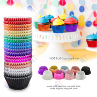 Papier coloré feuille d'aluminium cuisson gâteau tasse Mini feuille d'or Rose Cupcake doublure papier gâteau cas cuisson tasse