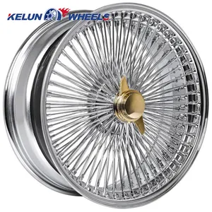 hot sale alloy FORGED wheels lug pattern 5X114.3 5x120.65 5x127 all gold spoke Wire wheel