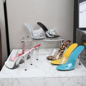 Summer New Fashionable Sexy Round Headed Open toed Stiletto High Heels Convient pour Outdoor Leisure Party Stage Women's Sandals - Product Image 1