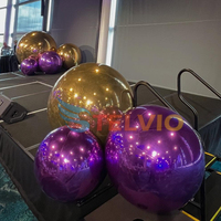 Ballon Disco réutilisable de sphère brillante de boule de miroir gonflable de PVC de taille différente pour la décoration de mariage de boîte de nuit d'événement de partie d'étape