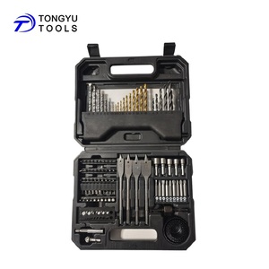 TIVOLY - Caja De Brocas + Puntas - Para Perforación Y Atornillado - Maletín De 60 Piezas: 8 Brocas De Metal, 7 Brocas De Madera, 4 Mechas De Madera, 4 Brocas De Hormigón, 1 Portapuntas + 30 Puntas