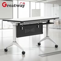 Table d'ordinateur portable pliable, mobile, avec roulettes, en métal, pour l'entraînement, vente directe d'usine