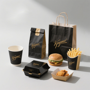 Tùy chỉnh in cấp thực phẩm Takeaway khoai tây chiên khoai tây chiên gà rán Hot Dog Burger Hamburger Bao bì hộp giấy - Product Image 5