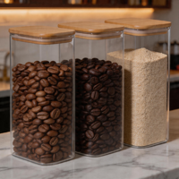 Bocaux de conservation alimentaire en verre carré de 1,5 L en gros – Récipients transparents en verre borosilicate pour thé, café, farine, sucre