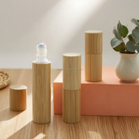 Botol rol minyak esensial, produk baru 5ml 10ml botol rol dengan tutup bambu untuk kosmetik