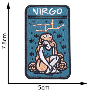 조디악 표지판 조디악 패치에 사각형 점 자수 철 - Product Image 4