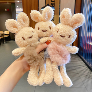 Dibujos animados lindo <span class=keywords><strong>pelo</strong></span> de piel sintética cuerda felpa invierno accesorios para el cabello conejo <span class=keywords><strong>pelo</strong></span> Scrunchies - Product Image 2