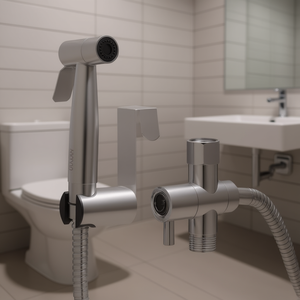 Rociador de bidé portátil de acero inoxidable, montado en la pared, para limpieza del inodoro, diseño minimalista - Product Image 3