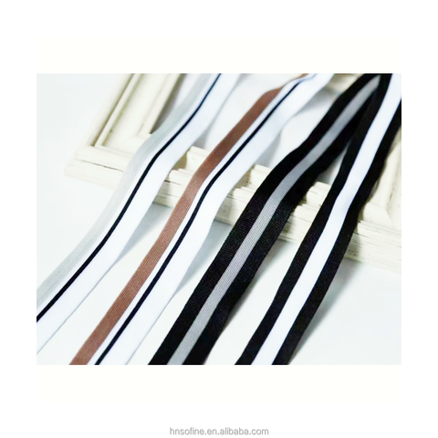 Wholesale Custom Colored Nylon Knitted Ribbon With Stripes