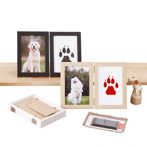 Marco de Fotos Conmemorativo para Bebés ZICHENG 2026, de MDF, para <span class=keywords><strong>Huellas</strong></span> de Manos y Pies, Doble Lente, Hecho a Mano, 6x7 Pulgadas, para Escritorio/Mesa - Product Image 3