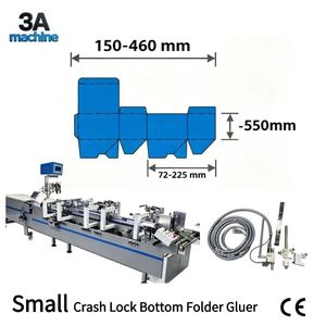 Máquina Plegadora y Encoladora Automática 3A de 450 mm con Bloqueo Inferior, Control PLC, Accionamiento Mecánico y Fácil Operación para Pegado de Cajas Pequeñas - Product Image 1