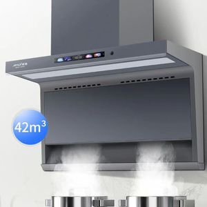 Hotte aspirante double aspiration haut de gamme à grande puissance d'aspiration pour cuisine domestique, débit de 26 m³/min, nettoyage thermique automatique - Product Image 5