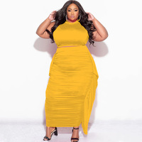 Ensemble robe unie sexy à manches à franges pour femme, style décontracté grande taille, collection 2025 européenne et américaine, offre spéciale pour adultes