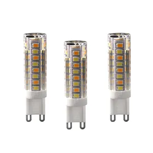 G9 Plug LED Lamp Bulb 7W AC 220V Ceramic Corn Light 3000K 4000K 6000K 3 Color Dimming ON/OFF for Hotel Lobby Crystal Chandelier