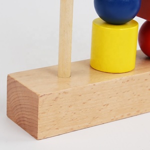 Красочный набор деревянных блоков Монтессори, развивающая форма и цвет, игра-головоломка для детей, складывание строительных игрушек - Product Image 5