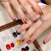 Gel de peinture personnalisé pour dégradé, effet verre ambré rétro, six grilles, pour l'automne et l'hiver