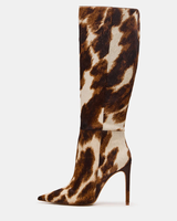 Bottes longues au genou pour femmes en vente en gros Chaussures à talons aiguilles et bout pointu en cuir d'hiver à la mode