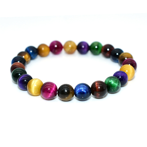 Pulsera <span class=keywords><strong>de</strong></span> Ojo <span class=keywords><strong>de</strong></span> Tigre Natural <span class=keywords><strong>de</strong></span> Alta Calidad <span class=keywords><strong>de</strong></span> 6/8/10 mm, Siete Colores Mezclados, Seguro Comercial 2026 - Product Image 1