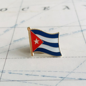 Broche en émail métallique époxy cristal drapeau national de Cuba, collection de souvenirs, cadeaux, accessoires pour revers de veste - Product Image 1