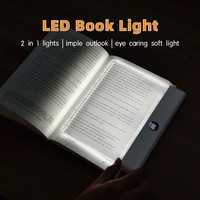 Lampe de lecture portable sans fil rechargeable à LED transparente pour livre, panneau lumineux pleine page, lampe plate pour lire au lit