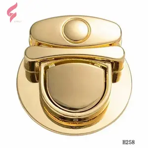 Lihui Designer handbag hardware accessories metal press bag gold bag lock handbag push button lock for women bag