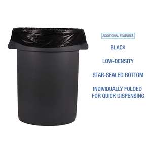 Sacs poubelles industriels Boardwalk 30 gallons, 0,65 mil, 30 x 36, noirs, 200/carton, faible densité linéaire pour sacs poubelles domestiques - Product Image 6