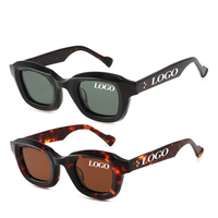 Vente en gros de lunettes de soleil personnalisées avec logo, lunettes de soleil de haute qualité fabriquées en Chine, monture noire, lunettes de soleil carrées en acétate de luxe