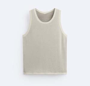 Chalecos de punto de cuello redondo de algodón informales transpirables de verano personalizados chalecos de punto para hombres - Product Image 4