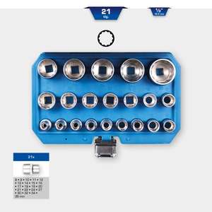 BRILLIANT TOOLS - BT022405 1/2'' 12-point short <b>socket</b> set 8 - 36 mm (21 pcs.) - EAN 4042146869055 <b>RATCHET</b> AND <b>SOCKET</b> SETS 1/2" - Product Image 2