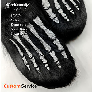 Luxury Custom <b>House</b> for Slippers Indoor Outdoor Winter Clog <b>Shoes</b> Hot Sale Knitting Fur Scuffs for Winter - Product Image 4