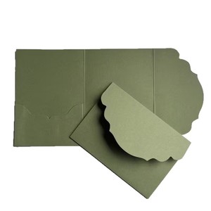 Invito Matrimoniale Personalizzato Minimalista ed Elegante, Biglietto di Auguri Nuziale Trifold in <span class=keywords><strong>Carta</strong></span> Testurizzata di Lusso con Busta Stampata - Product Image 5